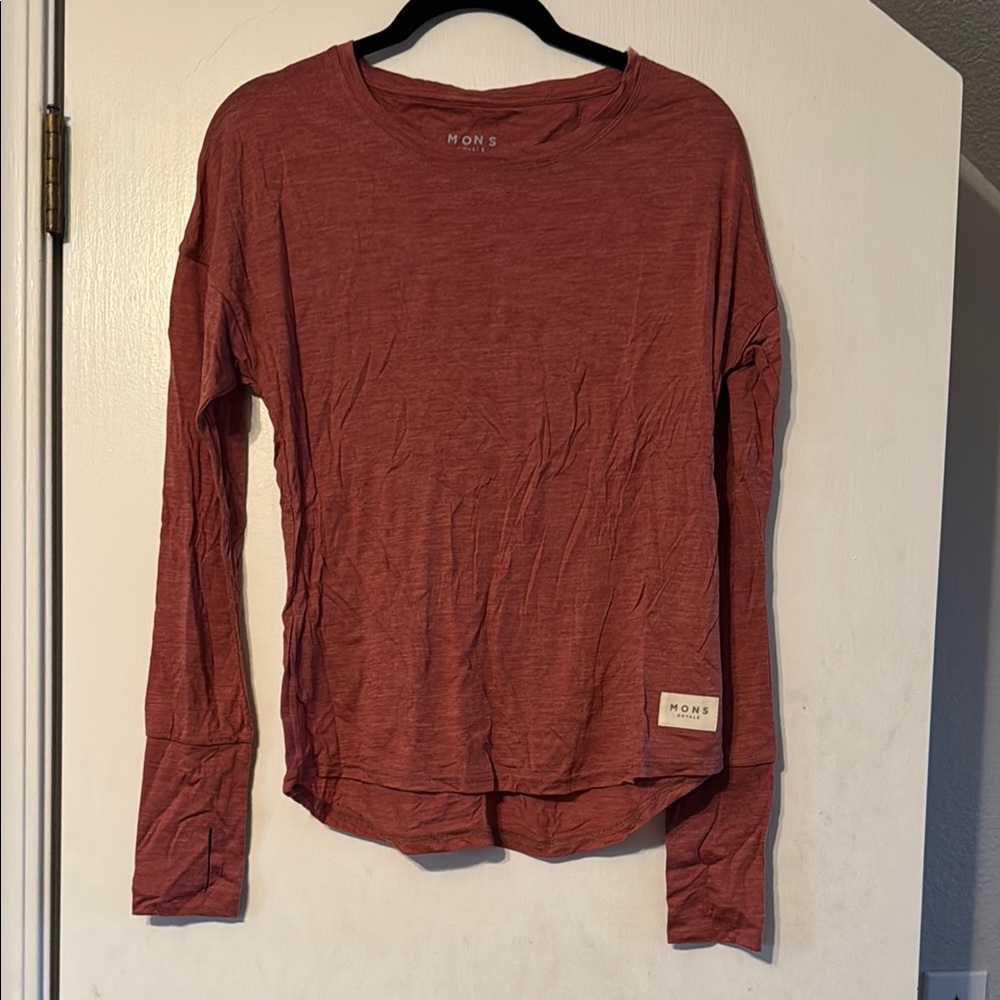 Women's Mons Royale Merino Long Sleeve Top - Pinkish Red